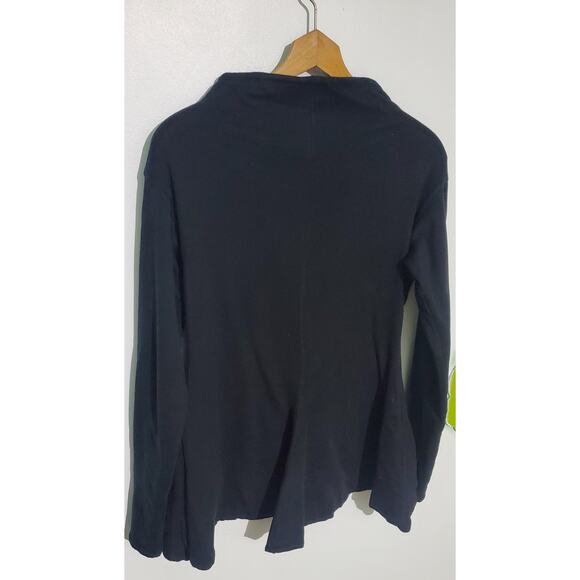 Elm Design Womens Black Long Sleeve  Zip Front Top Size Large Clubwear Lagenlook - Picture 3 of 10